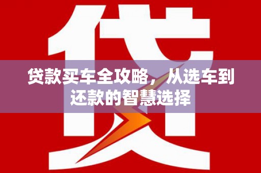 芦淞贷款买车全攻略，从选车到还款的智慧选择