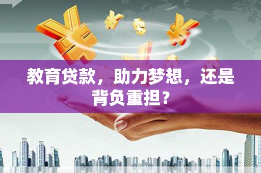 芦淞教育贷款，助力梦想，还是背负重担？