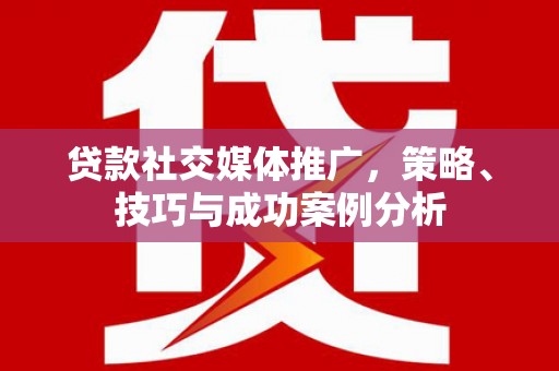 芦淞贷款社交媒体推广，策略、技巧与成功案例分析