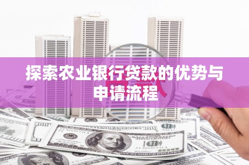 芦淞探索农业银行贷款的优势与申请流程