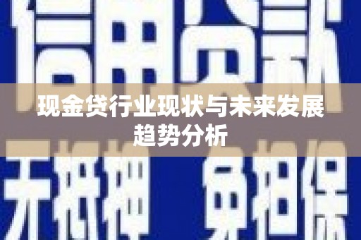 芦淞现金贷行业现状与未来发展趋势分析