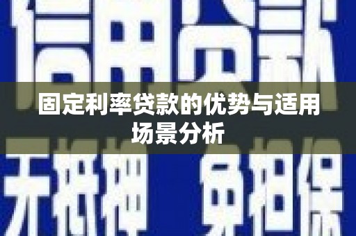 芦淞固定利率贷款的优势与适用场景分析