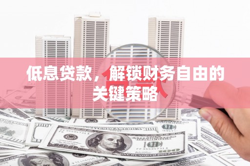 芦淞低息贷款，解锁财务自由的关键策略