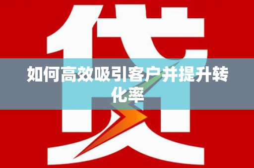 芦淞如何高效吸引客户并提升转化率