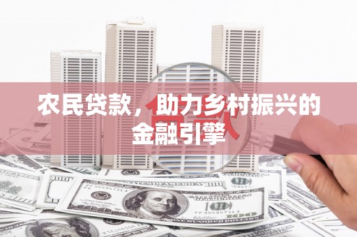 芦淞农民贷款，助力乡村振兴的金融引擎