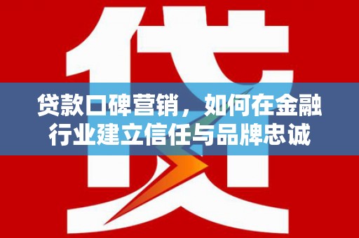 芦淞贷款口碑营销，如何在金融行业建立信任与品牌忠诚