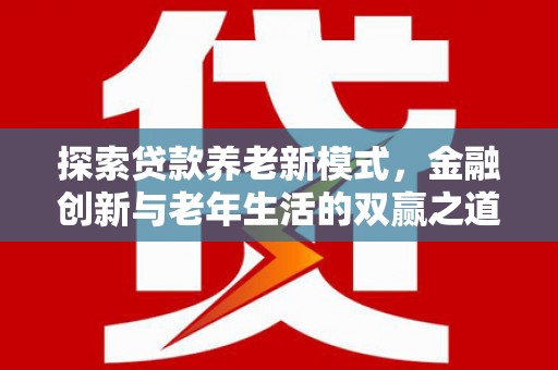 芦淞探索贷款养老新模式，金融创新与老年生活的双赢之道