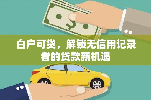 芦淞白户可贷，解锁无信用记录者的贷款新机遇