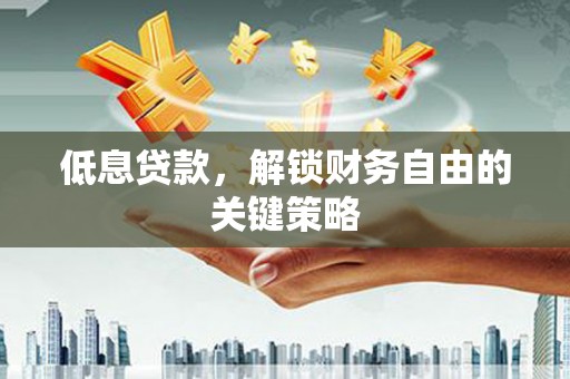 芦淞低息贷款，解锁财务自由的关键策略