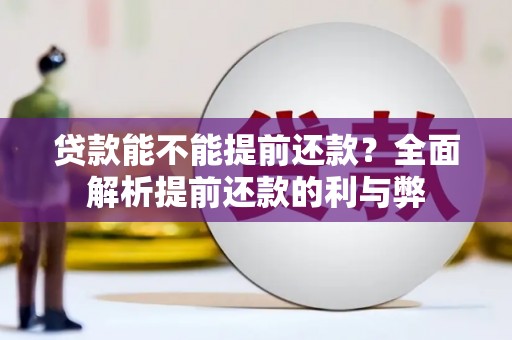 芦淞贷款能不能提前还款？全面解析提前还款的利与弊