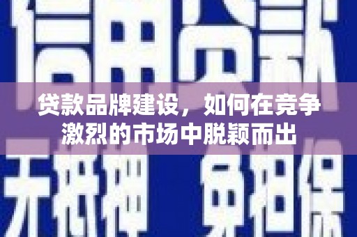 芦淞贷款品牌建设，如何在竞争激烈的市场中脱颖而出