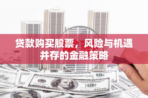 芦淞贷款购买股票，风险与机遇并存的金融策略