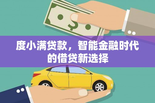 芦淞度小满贷款，智能金融时代的借贷新选择