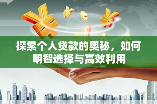 芦淞探索个人贷款的奥秘，如何明智选择与高效利用