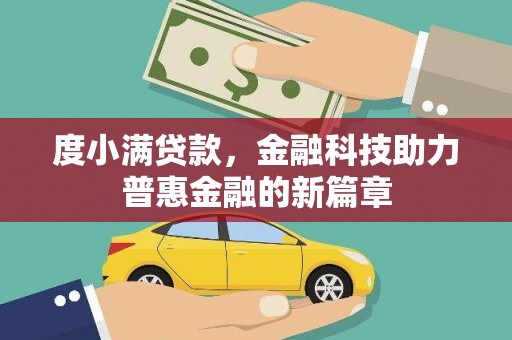 芦淞度小满贷款，金融科技助力普惠金融的新篇章