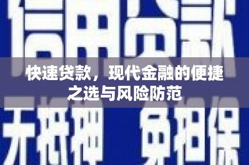 芦淞快速贷款，现代金融的便捷之选与风险防范