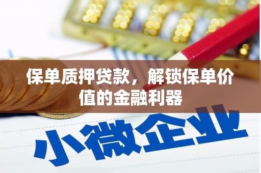 芦淞保单质押贷款，解锁保单价值的金融利器