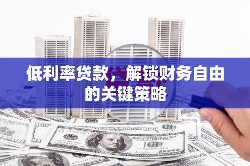 芦淞低利率贷款，解锁财务自由的关键策略