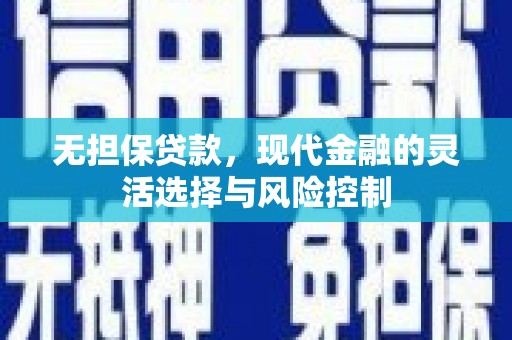 芦淞无担保贷款，现代金融的灵活选择与风险控制