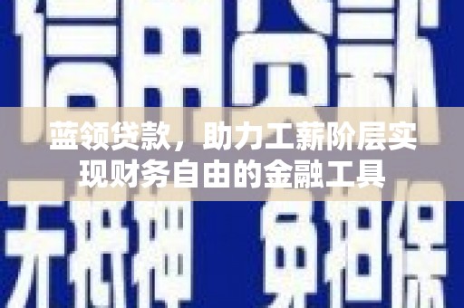 芦淞蓝领贷款，助力工薪阶层实现财务自由的金融工具