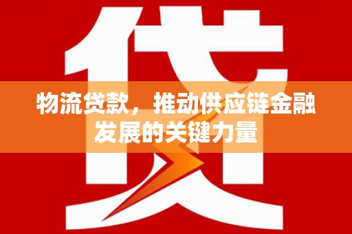 芦淞物流贷款，推动供应链金融发展的关键力量