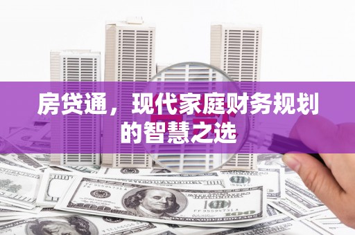 芦淞房贷通，现代家庭财务规划的智慧之选