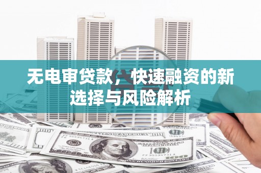 芦淞无电审贷款，快速融资的新选择与风险解析