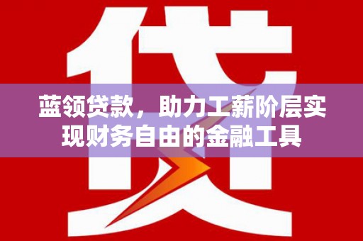 芦淞蓝领贷款，助力工薪阶层实现财务自由的金融工具