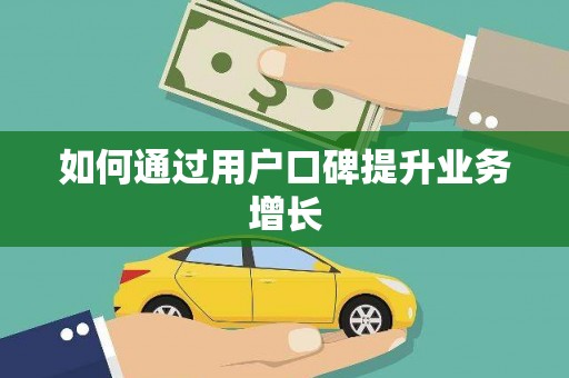 芦淞如何通过用户口碑提升业务增长