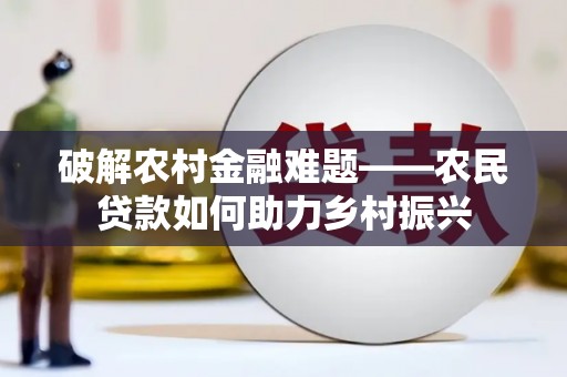 芦淞破解农村金融难题——农民贷款如何助力乡村振兴