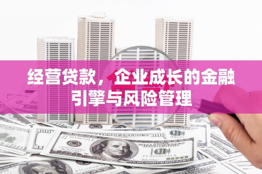 芦淞经营贷款，企业成长的金融引擎与风险管理